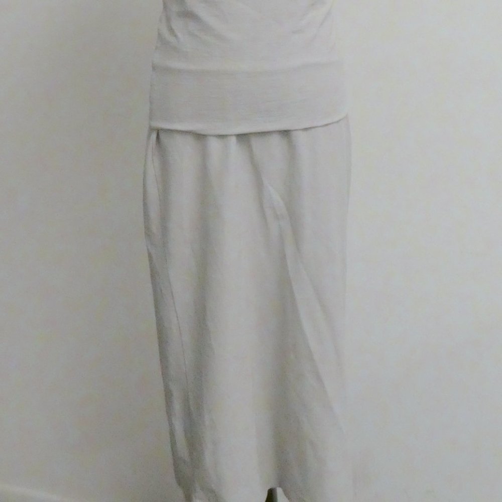 Tehen Par Poles light gray stretch midi skirt M